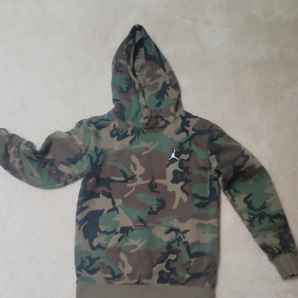 Nike Kids Camo Hoodie - Green and Brown